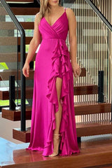 Ruffled High-Slit Gown image 0