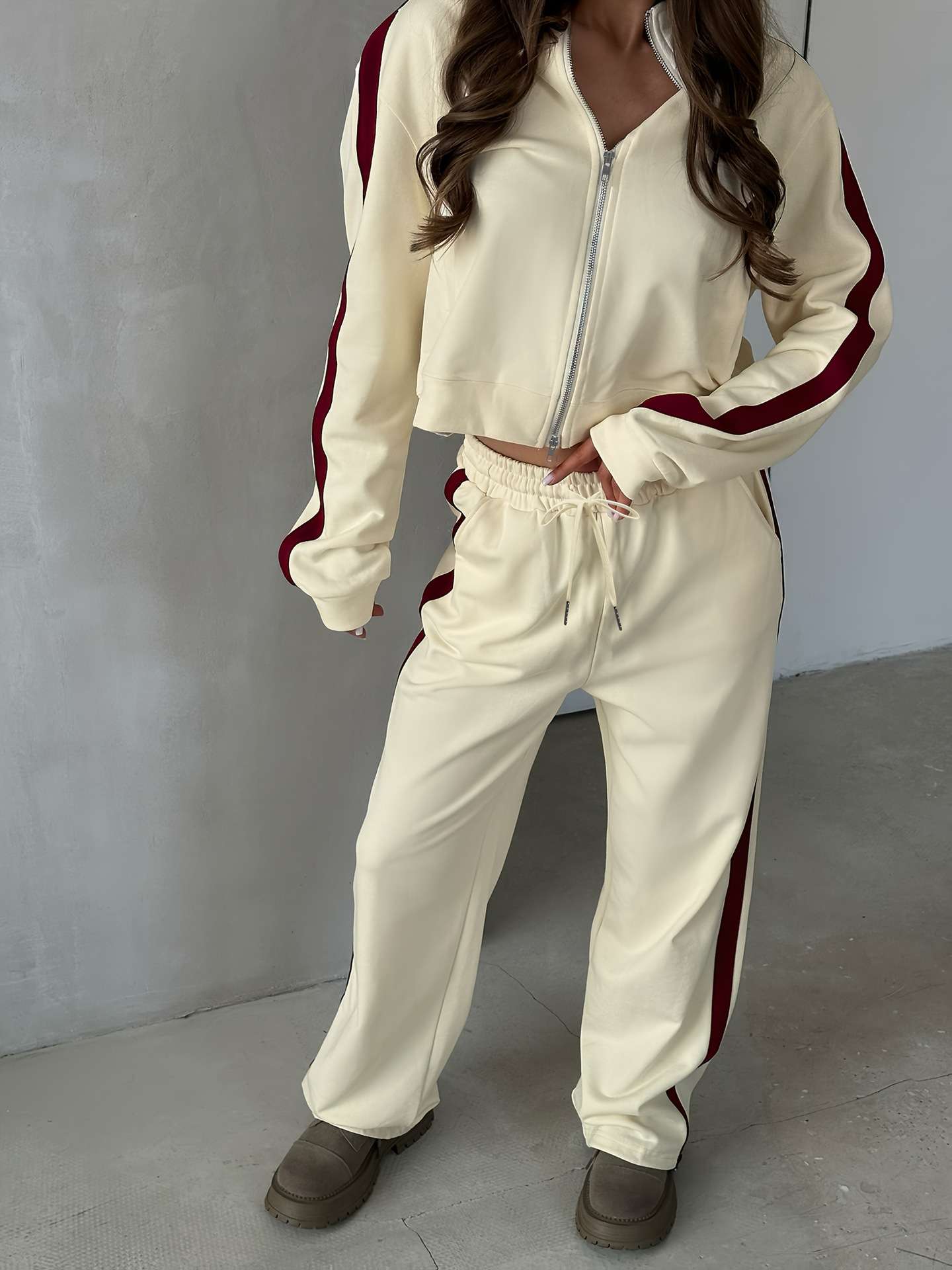 Cream Trendy Track Suit image 0