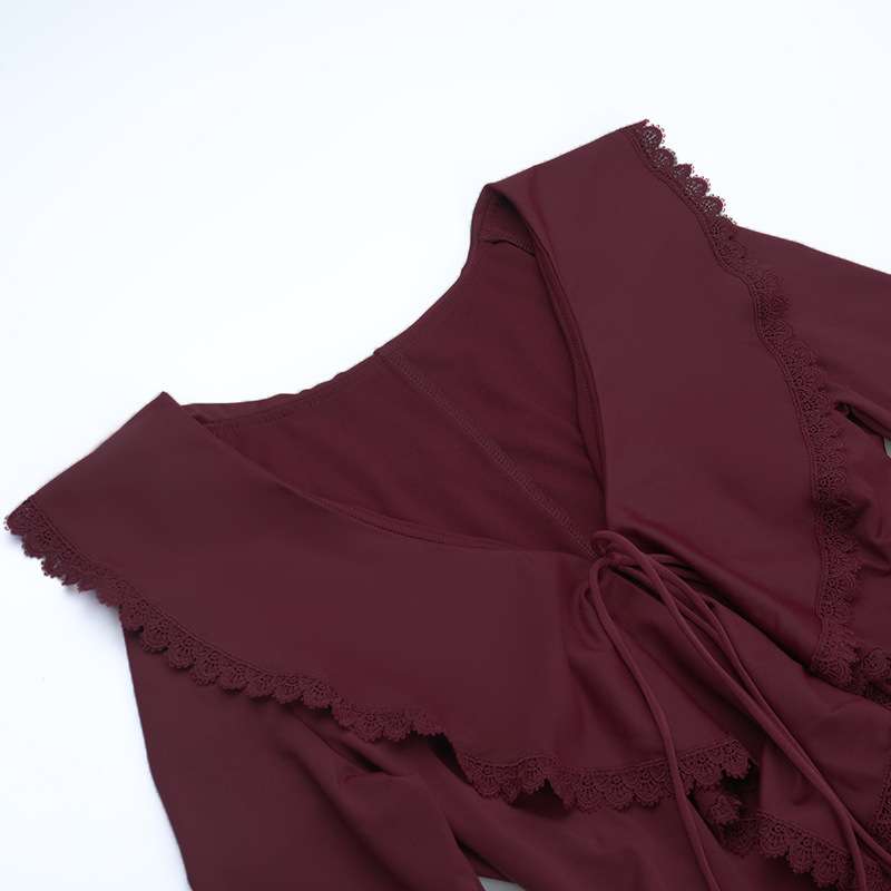 Elegant Lace Peplum Dress image 6