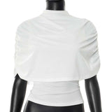 Ruched Sleeve Cape Top image 3