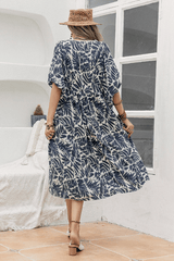 Print Batwing Sleeve Dress image 3