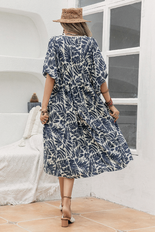 Print Batwing Sleeve Dress image 3