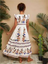 Bohemian pattern Floral Maxi Dress image 6