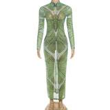 Graphic Maxi Dress with Insect Print image 3