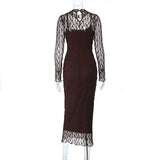 Lace Midi Dress with Long Sleeves image 7