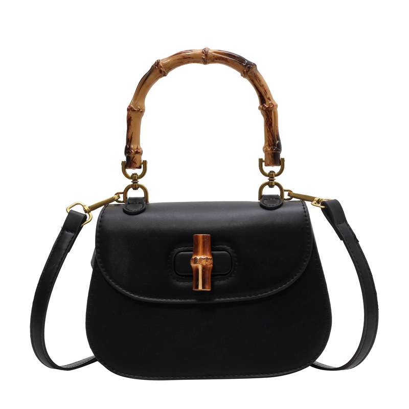 Elegant Handbag with Bamboo Handle