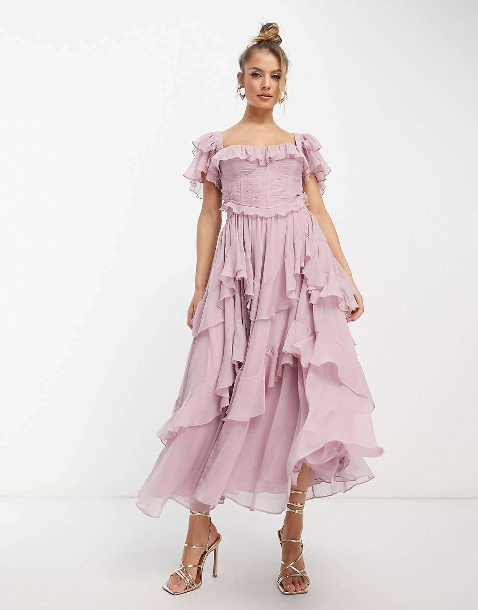 Ruffled Two-Piece Outfit - M, Pink image