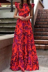 Elegant Floral Print Long Dress image 0