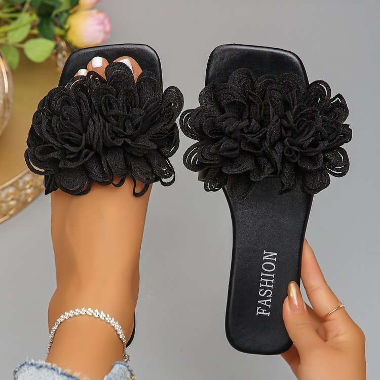 Floral Embellished Slide Sandals image 0