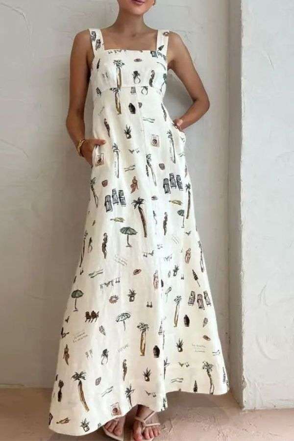 Whimsical Beach-Inspired Maxi Dress image 0