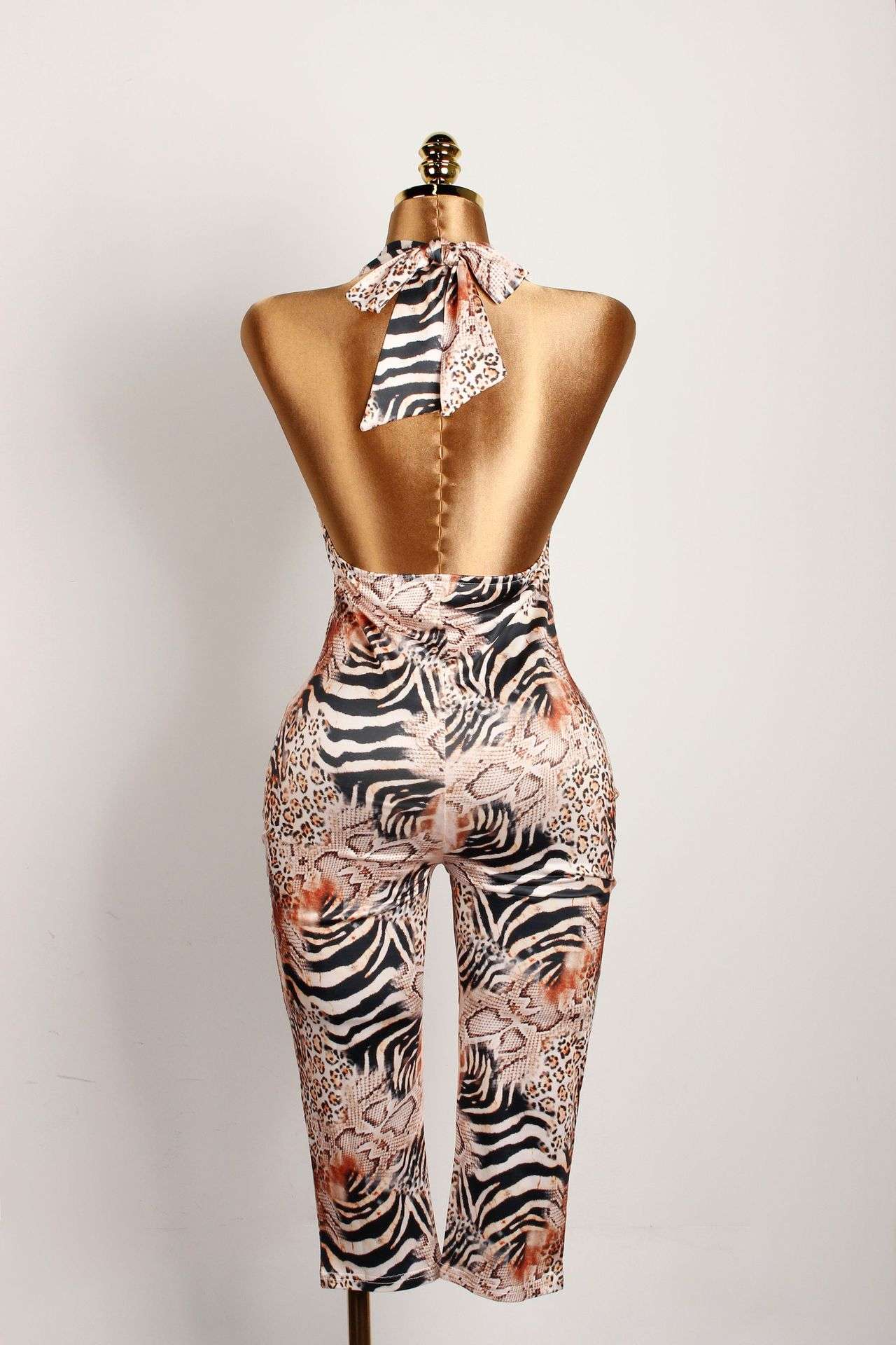 Animal Print Halter Neck Bodycon Jumpsuit image 4