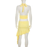 Elegant Halter Top & Asymmetrical Skirt Set image 4