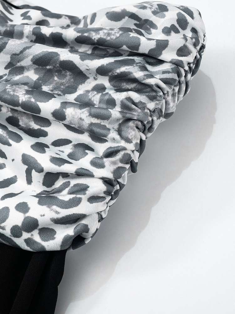 Animal Print Crop Top & High-Waisted Pants Set image 4