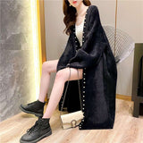 Pearl-Luxe Knit Cardigan - Free Size, Black image