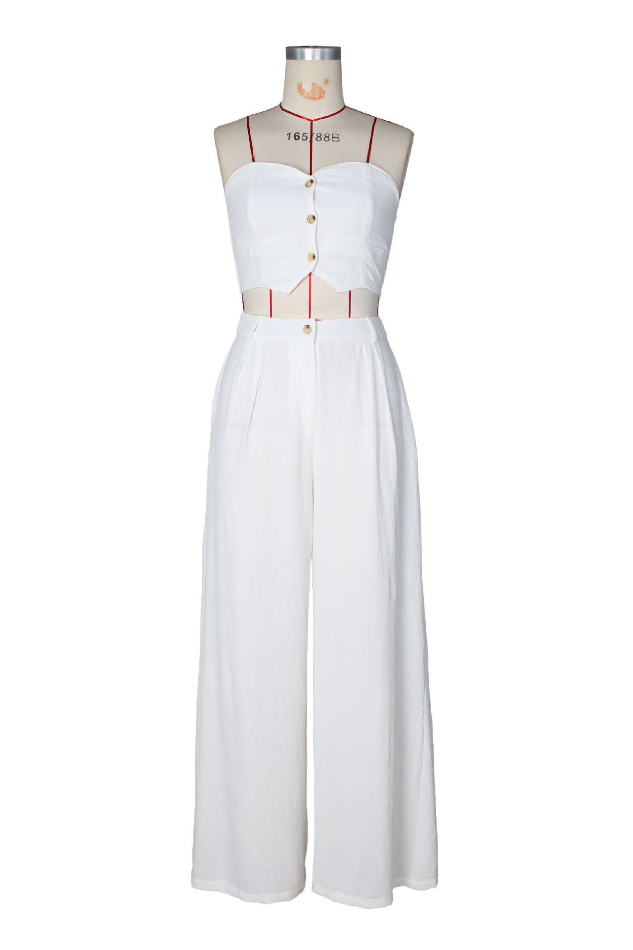 Strapless Crop Top & Wide-Leg Pants Set image 5