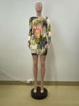 Colorful Abstract Bodycon Dress image 6