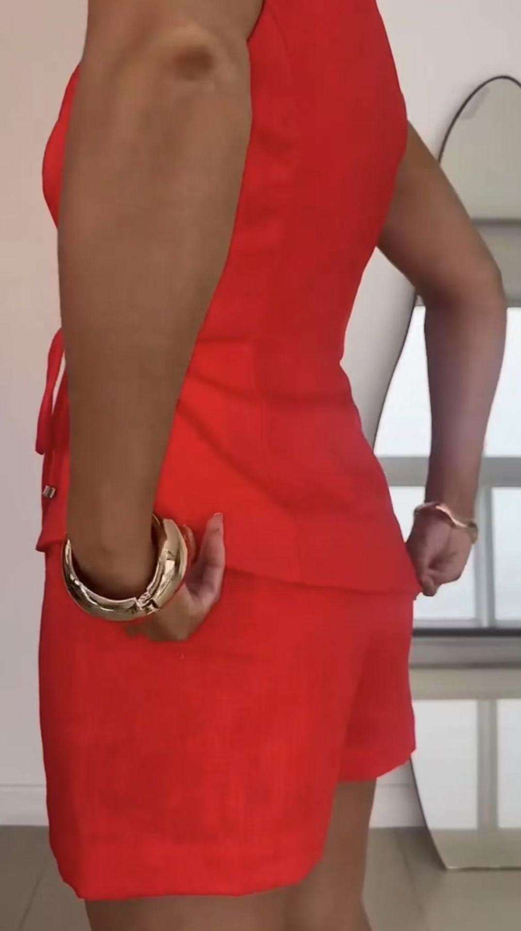 Scarlet Wrap-Front Sleeveless Top & Shorts image 4