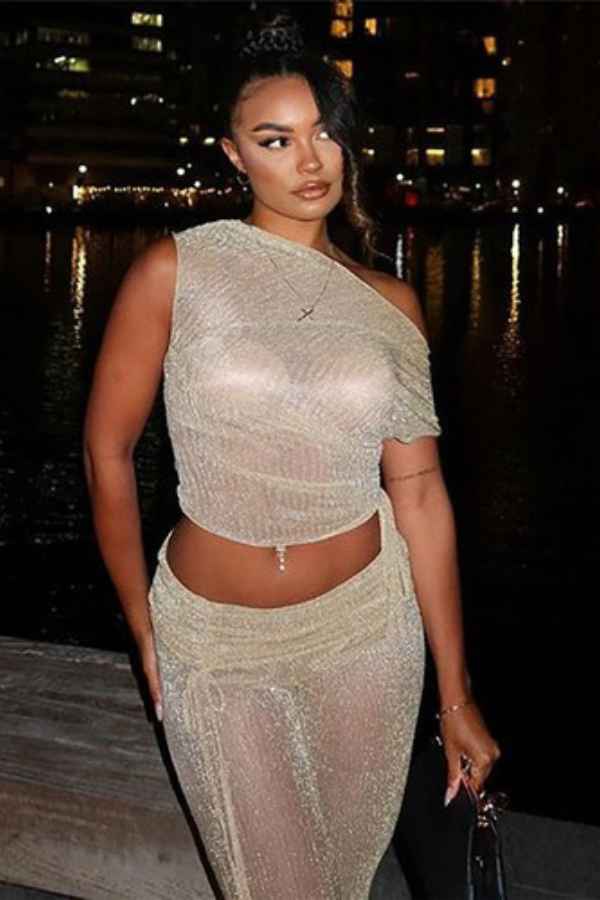 Sexy SeeThrough Drawstring Pants Crop Top Night Out Set image 3