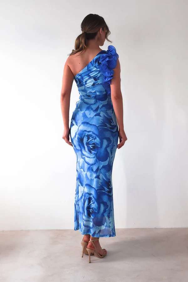 Elegant Floral One-Shoulder Gown image 2