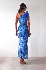 Elegant Floral One-Shoulder Gown image 2