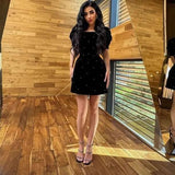 Puff-Sleeve Mini Dress image 1