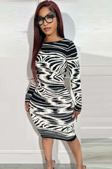 Slim Fit Printed Zebra Stripe Party Dress image 3