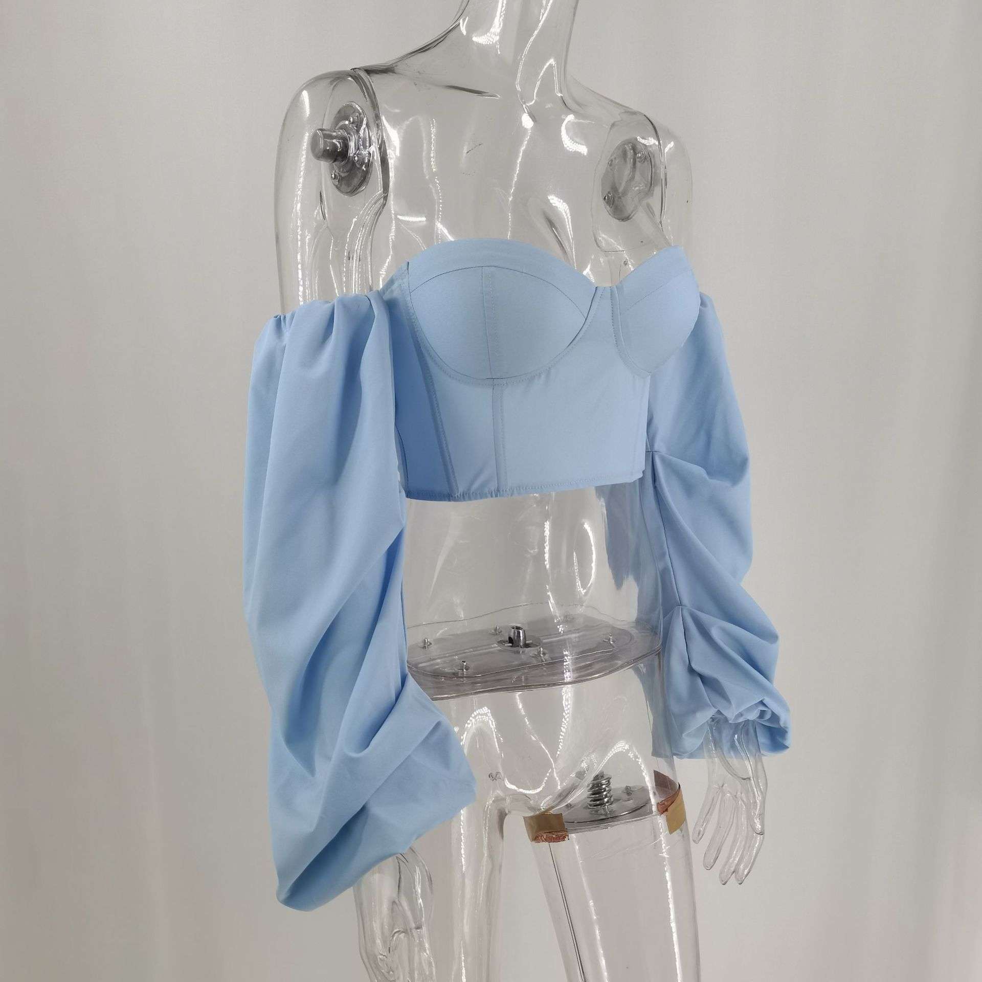 Off-Shoulder Puff Sleeve Crop Top image 4