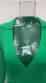 Ribbed-knit Wrap Midi Dress image 5