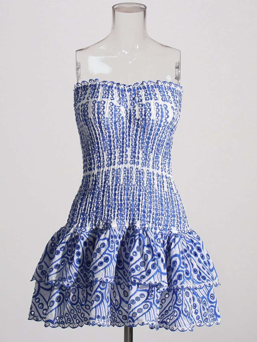 Strapless Dress with Ruffle Hem image 3