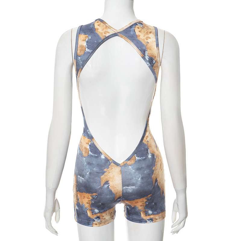 Printed Sexy Backless Skinny Romper image 6