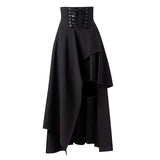 High-Waisted Maxi Skirt - S, Black image