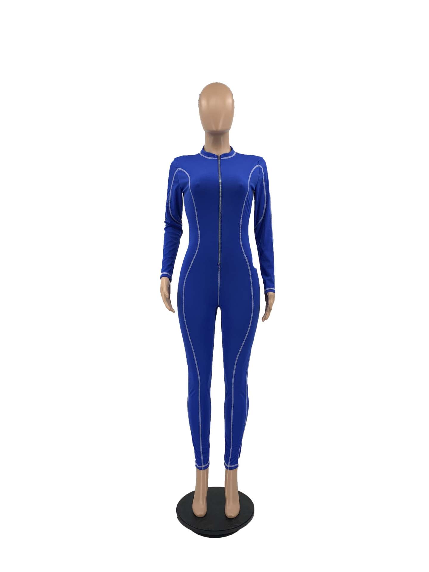 Long Sleeve Zipper Romper Jumpsuit image 9