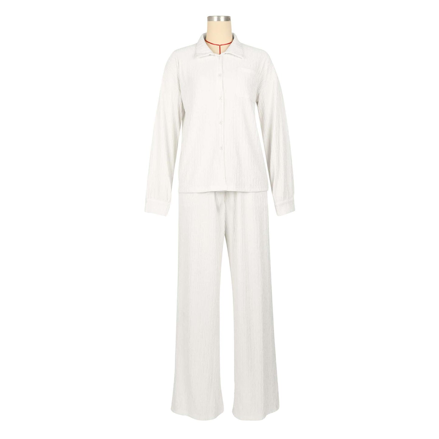 Long Sleeves Top & Wide-Leg Pants Pajama Set image 7