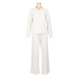 Long Sleeves Top & Wide-Leg Pants Pajama Set image 7
