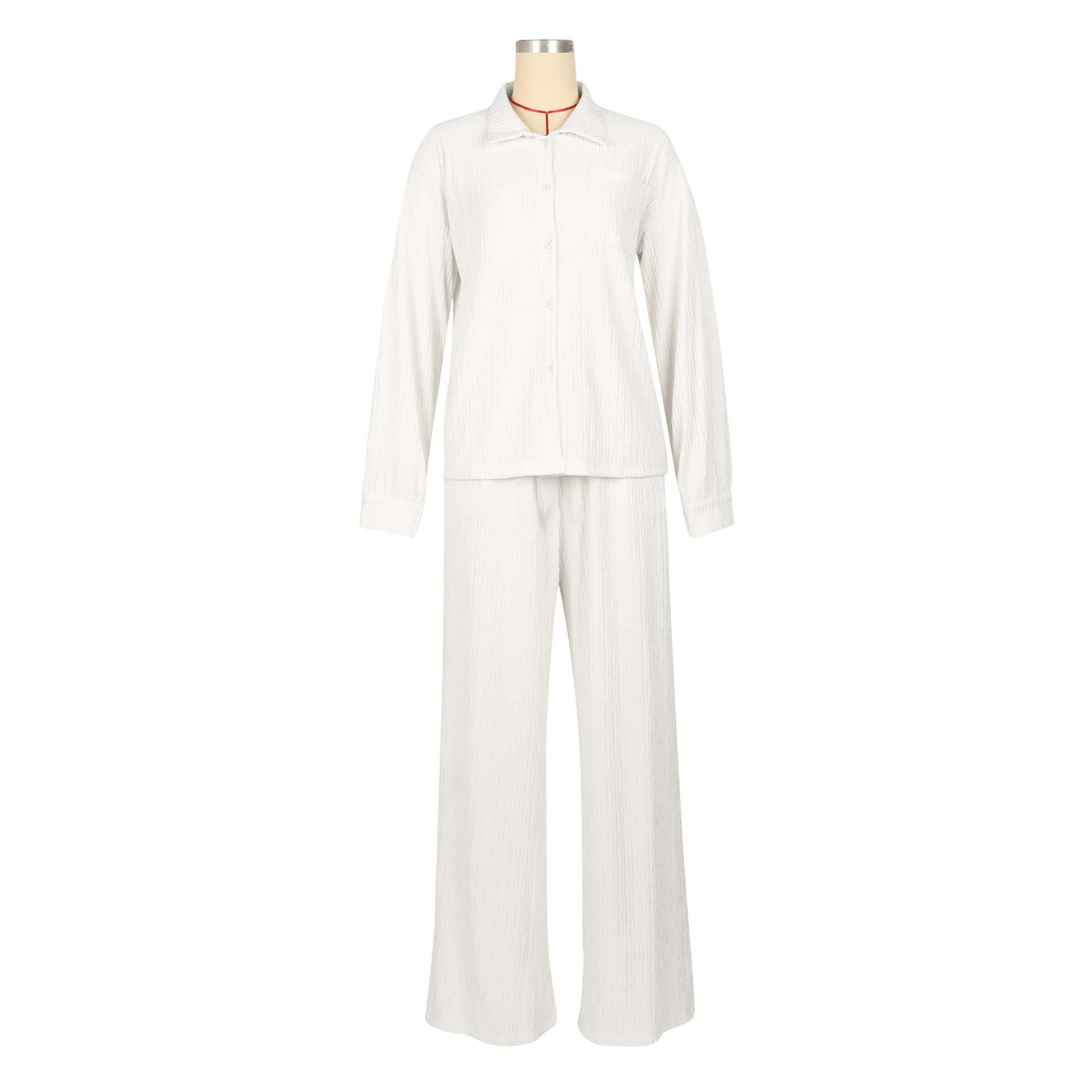 Long Sleeves Top & Wide-Leg Pants Pajama Set image 7
