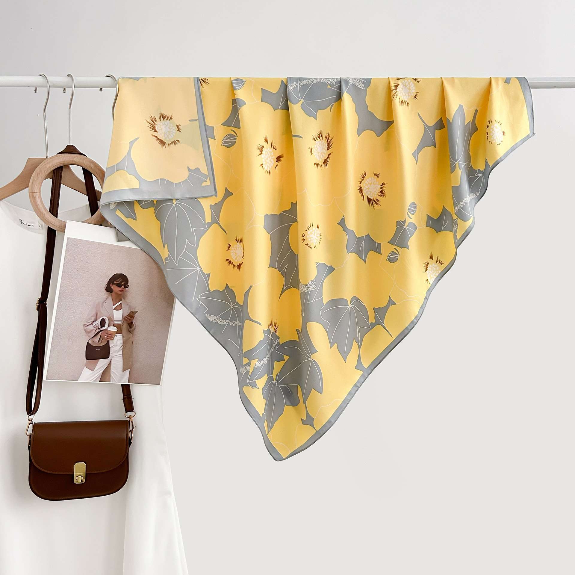 Yellow Floral Scarf image 3