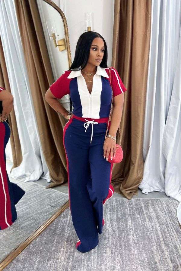 Colorblock Tracksuit Set image 0