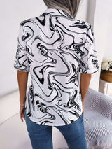 Swirl Print Button-Up Short Sleeve Shirt image 2