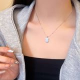 Silver Chain Necklace with Pendant image 2