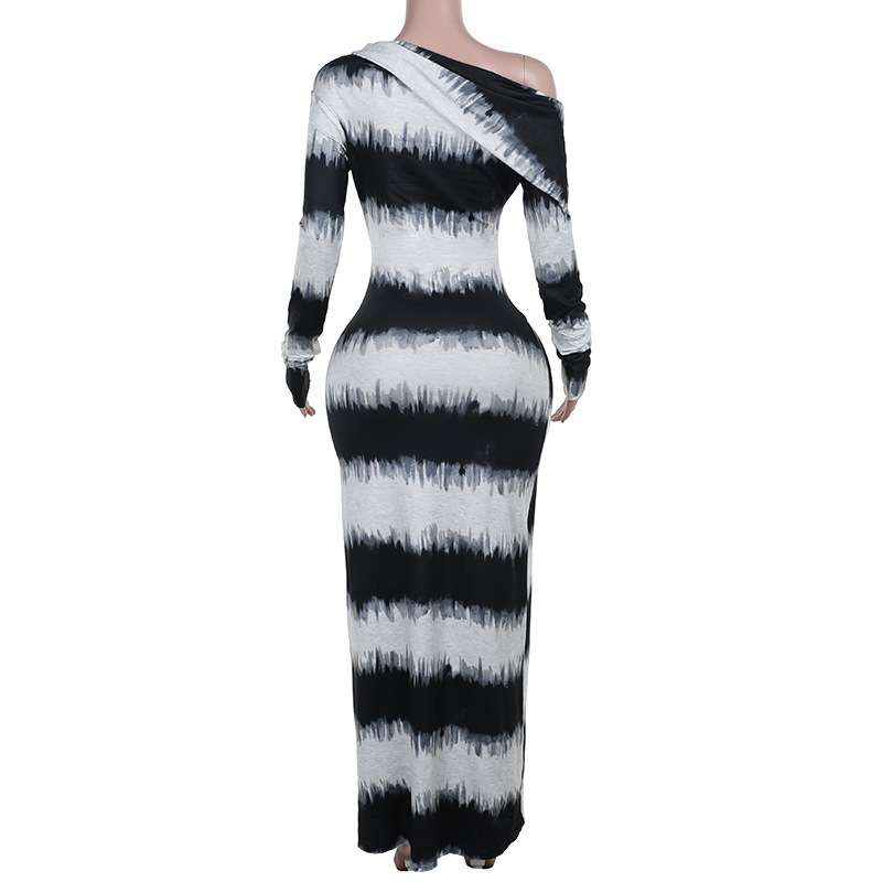Monochrome Seduction Maxi Dress image 1