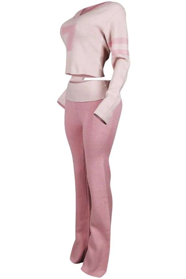 Knit Graphic Top & Pants Set image 1