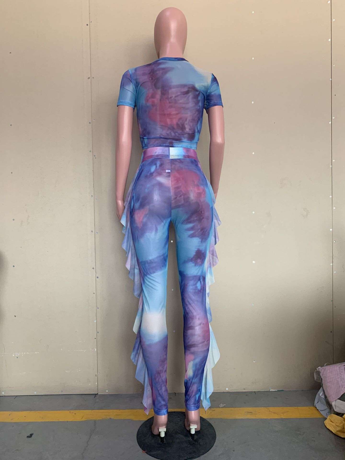 Vibrant Tie-Dye Ruffle Two-Piece Set image 3