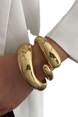 Thick Hinged Cuff Bangle Bracelet image 0