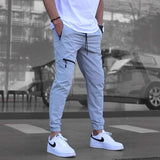 Slim-Fit Tech Joggers with Zip Pockets - M, Grey image