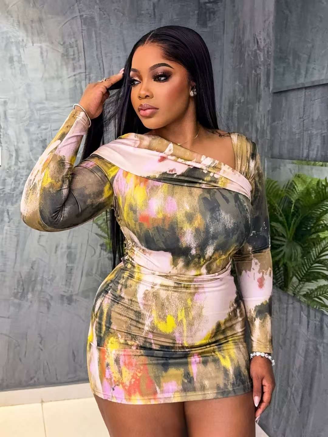 Colorful Abstract Bodycon Dress image 0