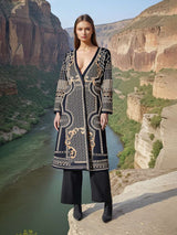 Vintage Nail Print Long Coat image 2