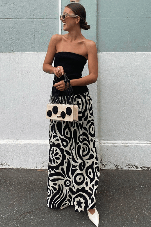 Elegant Contrast Maxi Dress image 0