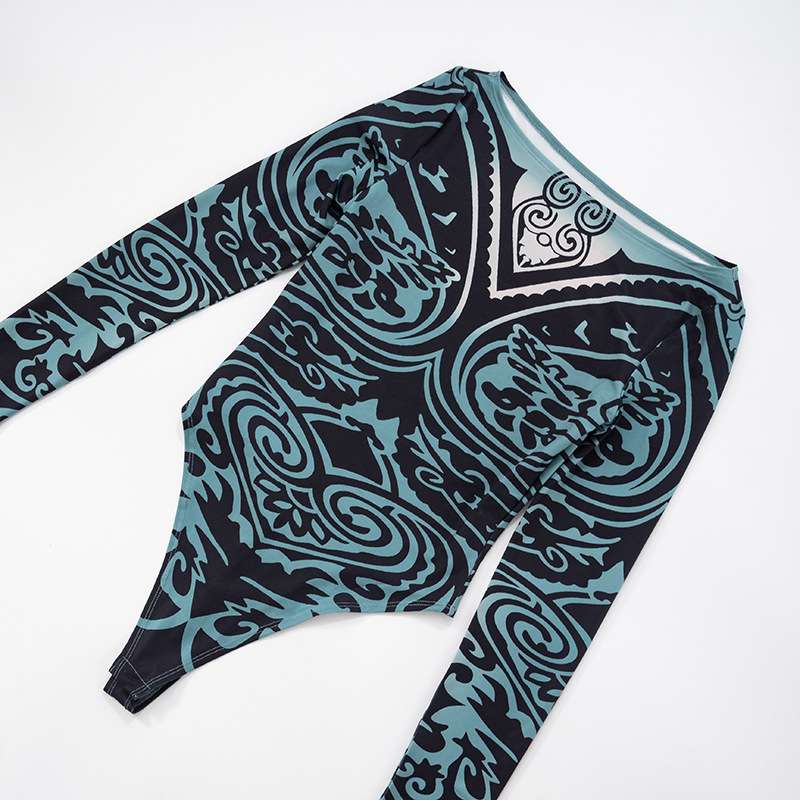 Tribal Illusion Mesh Bodysuit & Legging Set image 3