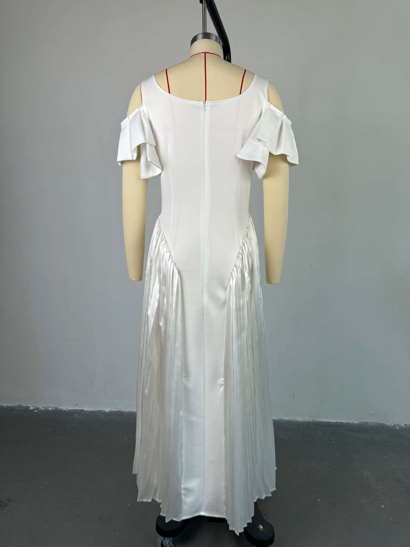 Cold-Shoulder White Midi Dress image 2