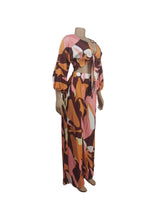Printed strappy lantern sleeve loose casual set image 2